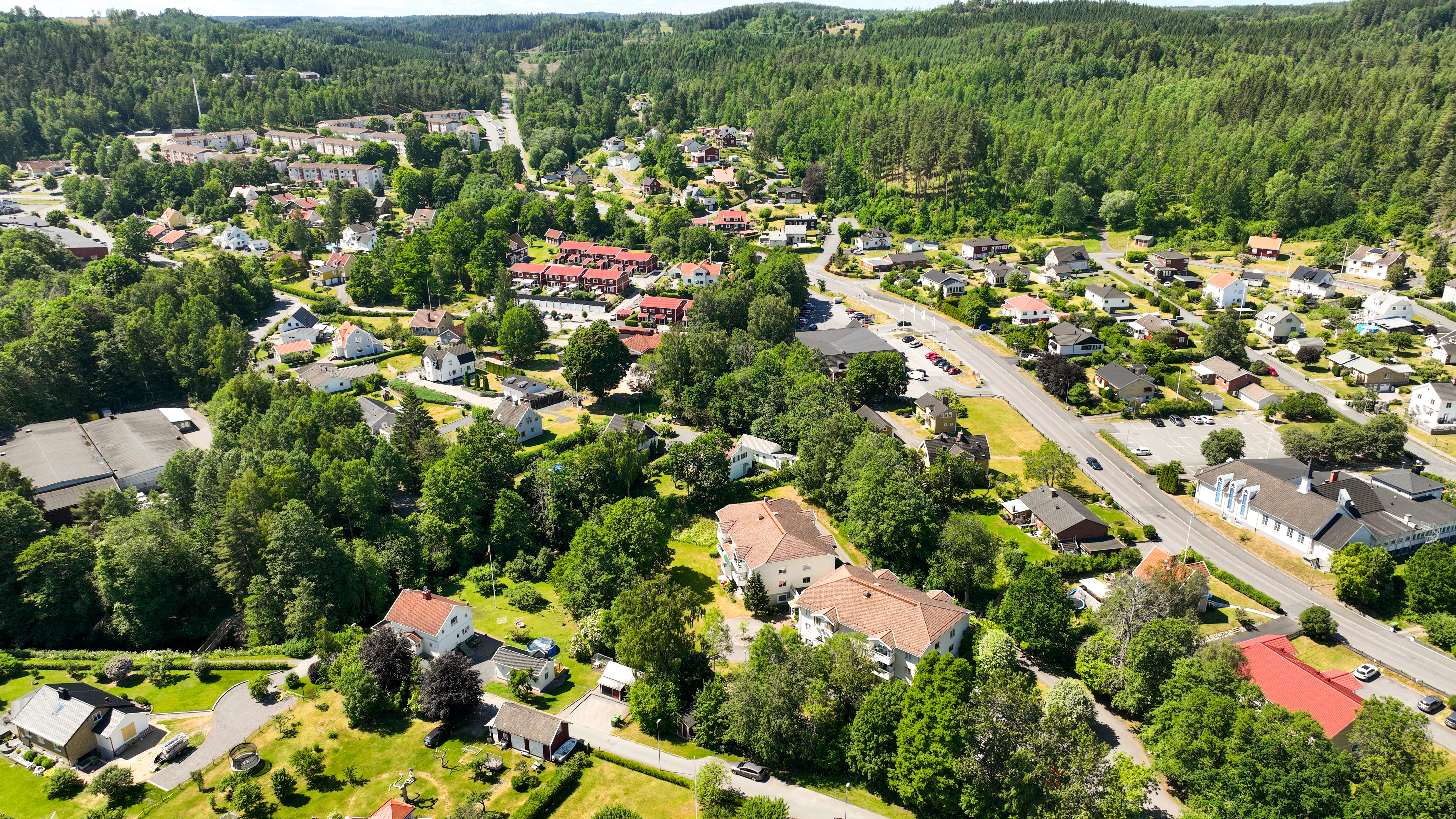 Flygfoto över Hovslätt.